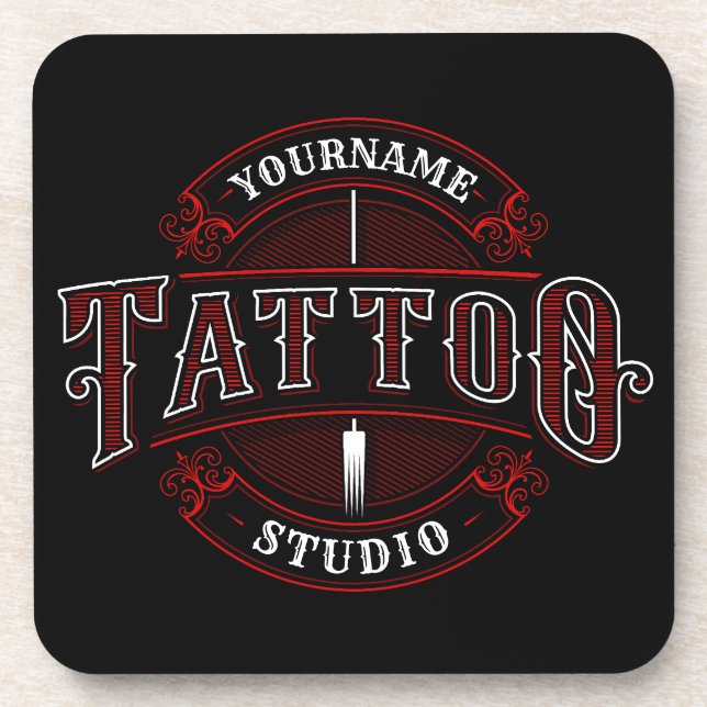 Dessous-de-verre Style traditionnel AJOUTER LE NOM Tattoo Studio Sh (Devant)