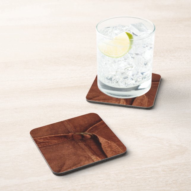 Dessous-de-verre Suède Brown Avec Sangle Et Boucle (Côté Droit)