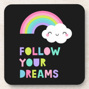 Dessous-de-verre Suivez vos rêves Cute Rainbow Cloud