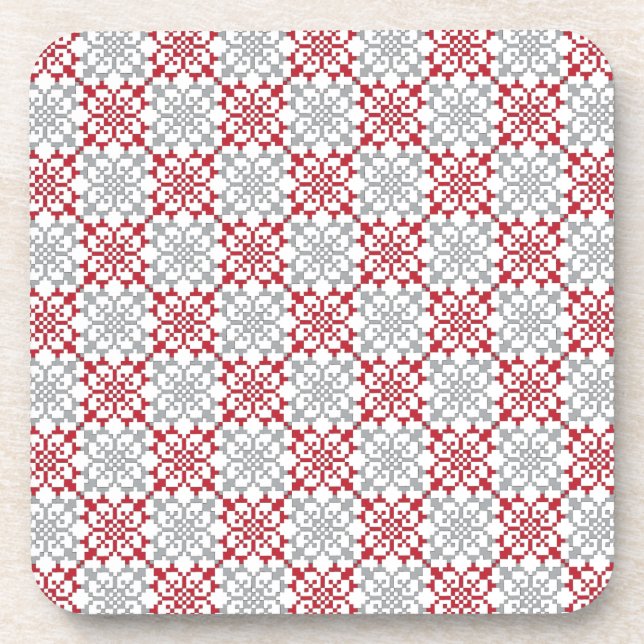 Dessous-de-verre SUN traditionnel letton motif géométrique III (Devant)