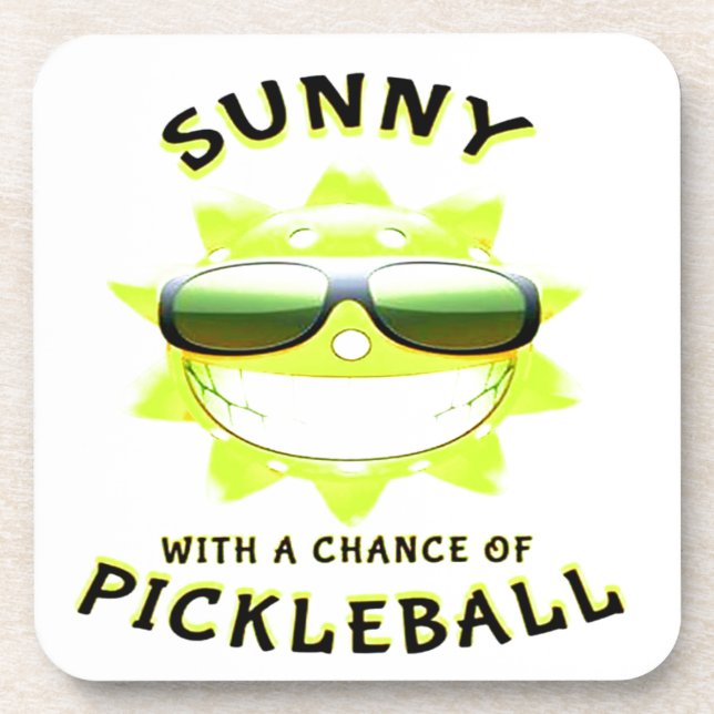 Dessous-de-verre Sunny avec une chance de PickleBall (Devant)