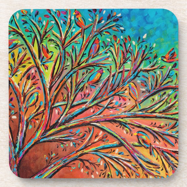 Dessous-de-verre Sunrise Treetop Birds II (Devant)