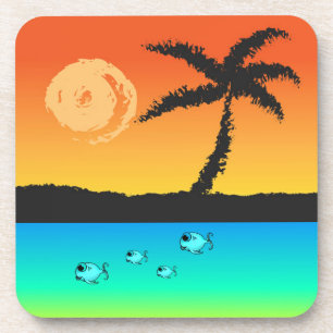 Dessous-de-verre Sunset de l'île