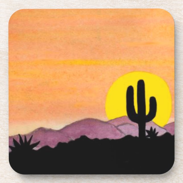 Dessous de verre Sunset Sud-Ouest - Ensemble de 6 (Devant)