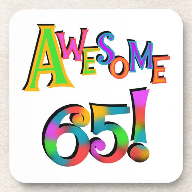 Dessous-de-verre Super 65 Tshirts et cadeaux d'anniversaire (Devant)