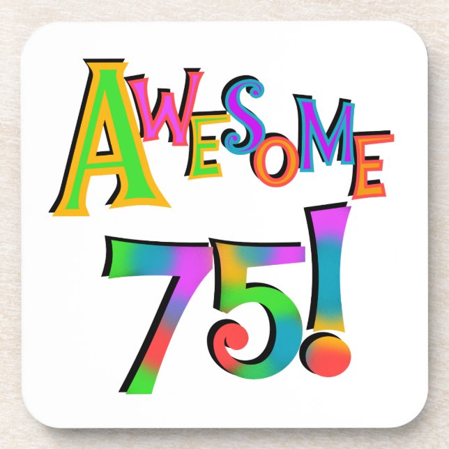 Dessous-de-verre Super 75 T-shirts et cadeaux d'anniversaire (Devant)