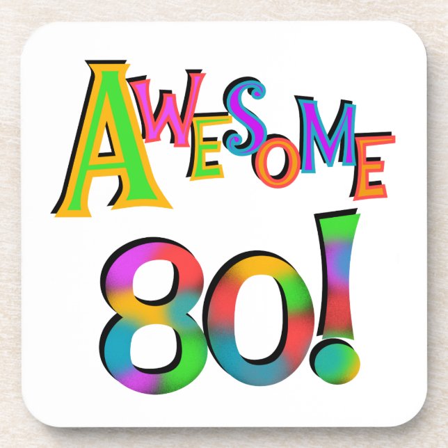 Dessous-de-verre Super 80 T-shirts et cadeaux d'anniversaire (Devant)