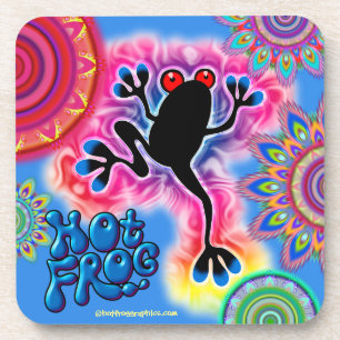 Dessous-de-verre Surf de grenouille chaude Boho Psychedelic dessous