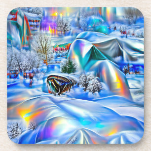Dessous-de-verre Surreal Winter Wonderland avec lumière Iridescente