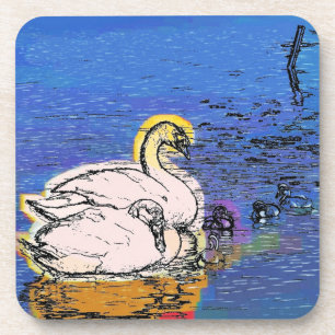 DESSOUS-DE-VERRE SWANS