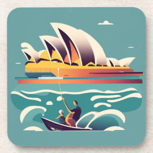 Dessous-de-verre Sydney Opera House Australie peinture souvenir