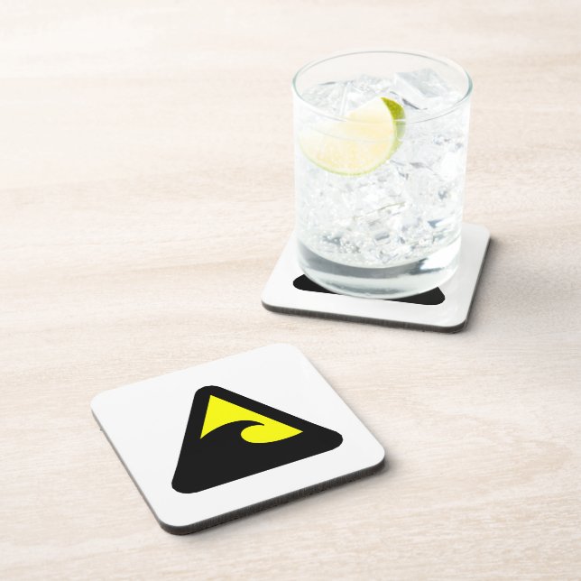 Dessous-de-verre Symbole de danger du tsunami (Côté Droit)