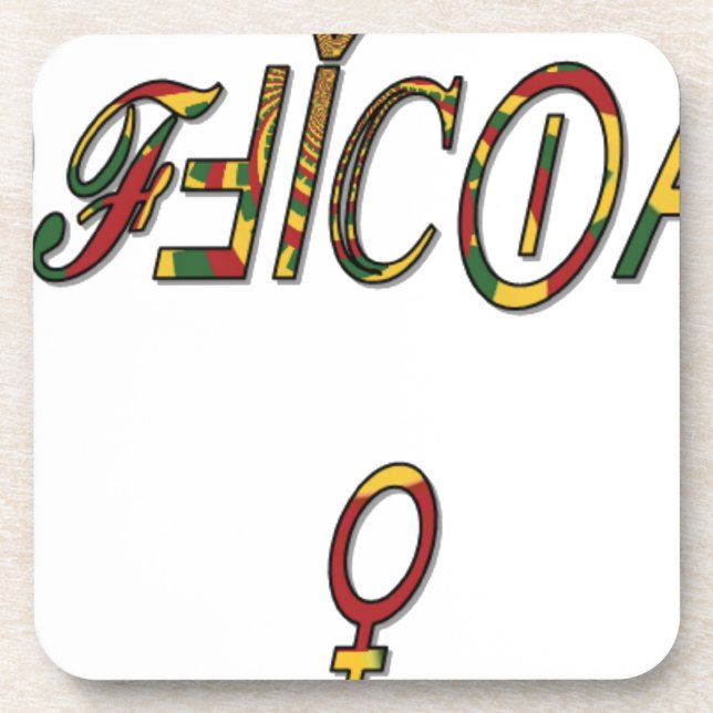 Dessous-de-verre Symbole féminin inversé "OFFICIAL" Imprimer (Devant)