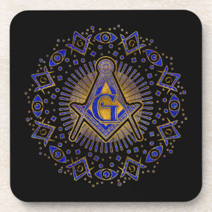 Dessous-de-verre Symbole franc-maçonnerie Carré et Compass