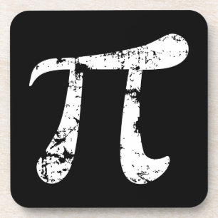 Dessous-de-verre Symbole Pi Grunge Blanc