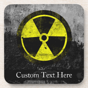 Dessous-de-verre Symbole radioactif Grunge