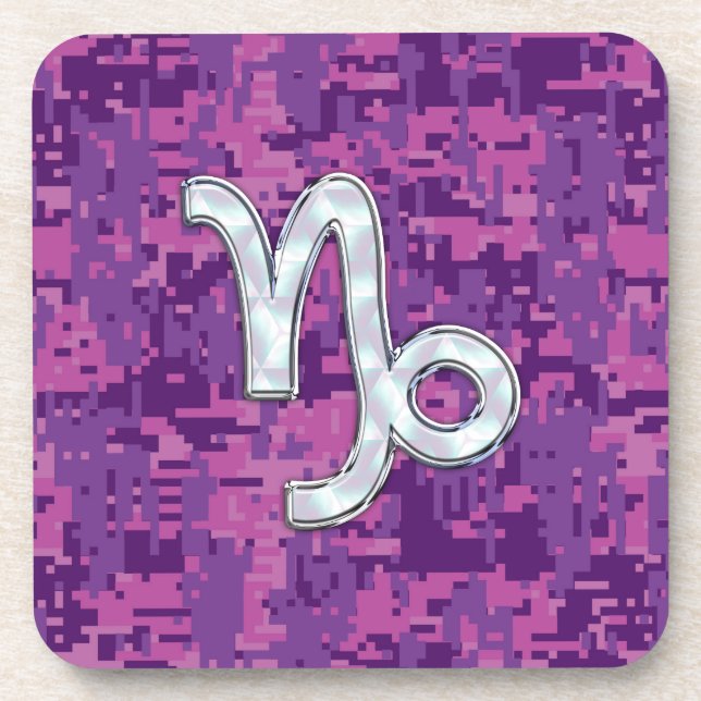 Dessous-de-verre SYMBOLE Zodiaque Capricorne Camouflage numérique r (Devant)