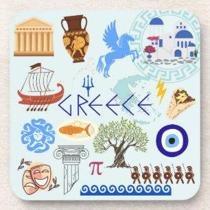 Dessous-de-verre Symboles grecs Amateurs de voyage