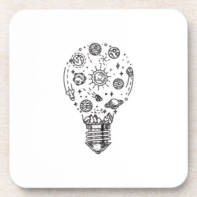 Dessous-de-verre Système solaire Doodle en bulbe (Devant)