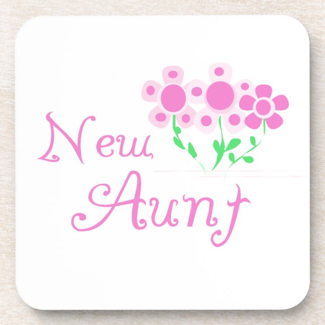 Dessous-de-verre T-shirts et cadeaux Tante Fleurs Roses (Devant)