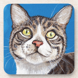 Dessous-de-verre Tabby Cute Peinture Chat
