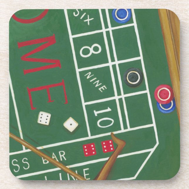 Dessous-de-verre Table Casino Craps avec chips et dés (Devant)