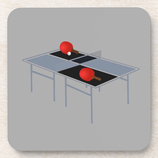 Dessous-de-verre Table De Ping Pong Avec Chauves-Bateaux Et Boule, (Devant)