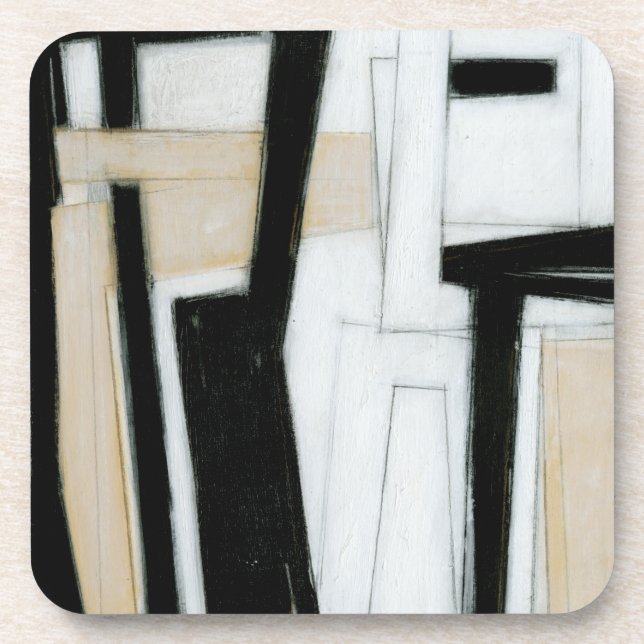 Dessous-de-verre Tableau noir et blanc Abstrait (Devant)