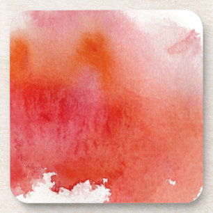 Dessous-de-verre Tache rouge, peint à la main abstrait d'aquarelle