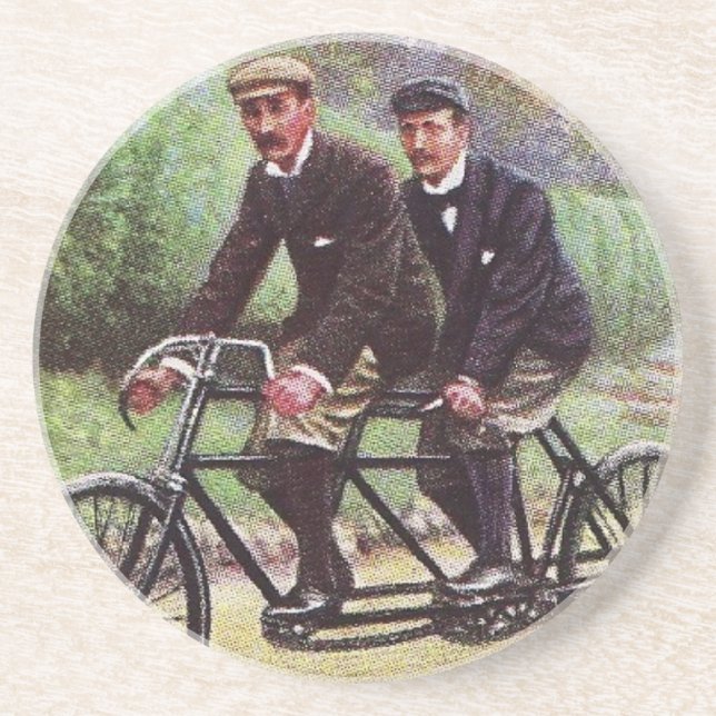dessous de verre tandem de bicyclette de 1890's (Devant)