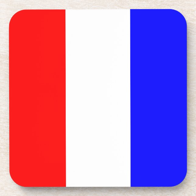 Dessous-de-verre Tango rouge, blanc, bandes bleues (Devant)