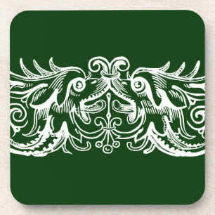 Dessous-de-verre Tapis de liège à impression blanche Monstres liés