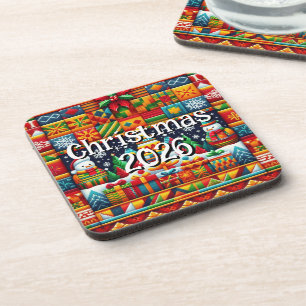 Dessous-de-verre Tapisserie personnalisée de Noël en tissu Kente   