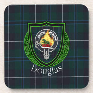 Dessous-de-verre Tartan et blason du clan écossais Douglas