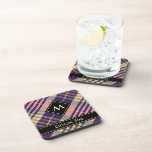 Dessous-de-verre Tartan Violet, Or et Bleu