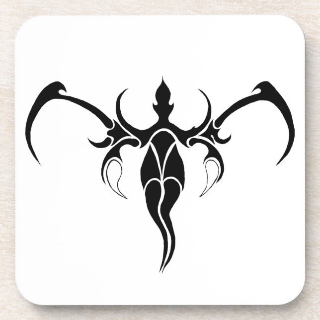 Dessous-de-verre Tatouage tribal des éléphants - noir et blanc (Devant)