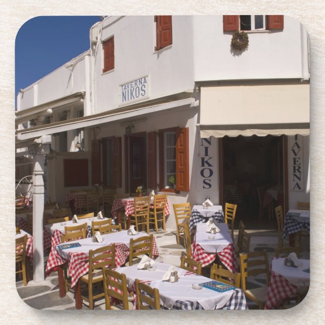 Dessous-de-verre Taverna Nikos, Mykonos, îles des Cyclades, Grèce (Devant)