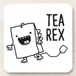 Dessous-de-verre Tea Rex Tea Sac Drôle Pun Carton