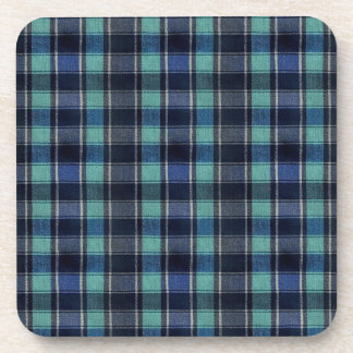 Dessous-de-verre Teal & Navy Tartan Plaid Pattern Plastic Coasters