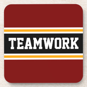 Dessous-de-verre TEAMWORK Fun Retro Red Black les années 70 Racing