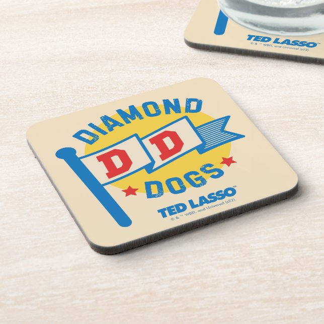 Dessous-de-verre Ted Lasso | Diamond Chiens Pennant Graphisme (Côté gauche)