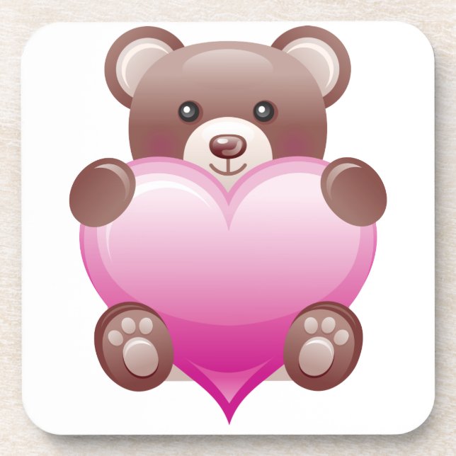 Dessous-de-verre Teddy Bear Valentine Heart (Devant)
