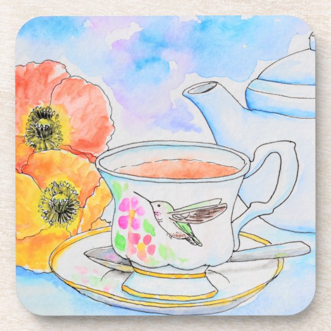 Dessous-de-verre Temps pour la peinture à l'aquarelle de thé (Devant)