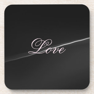 Dessous-de-verre Tendance Gris Foncé Vague Amour Mariage Calligraph