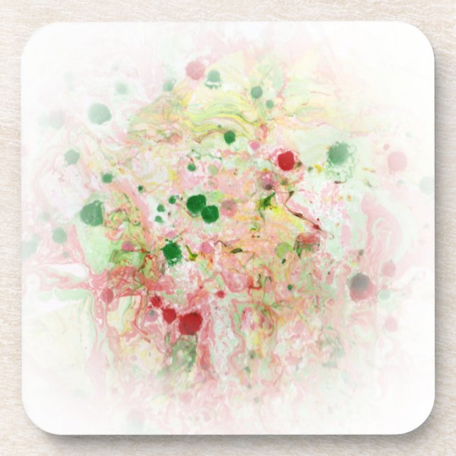 Dessous-de-verre Tendance rose rouge jaune vert Abstrait moderne (Devant)