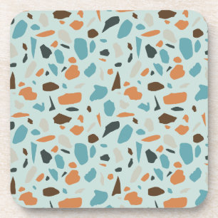 Dessous-de-verre Terrazzo bleu Motif