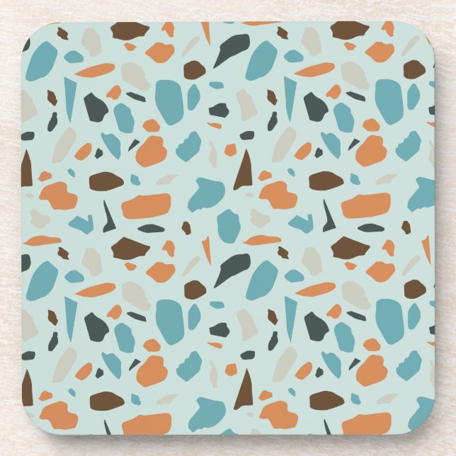 Dessous-de-verre Terrazzo bleu Motif (Devant)