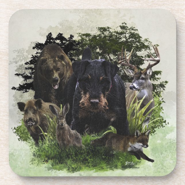 Dessous-de-verre Terrier de chasse allemand (Jagdterrier) (Devant)
