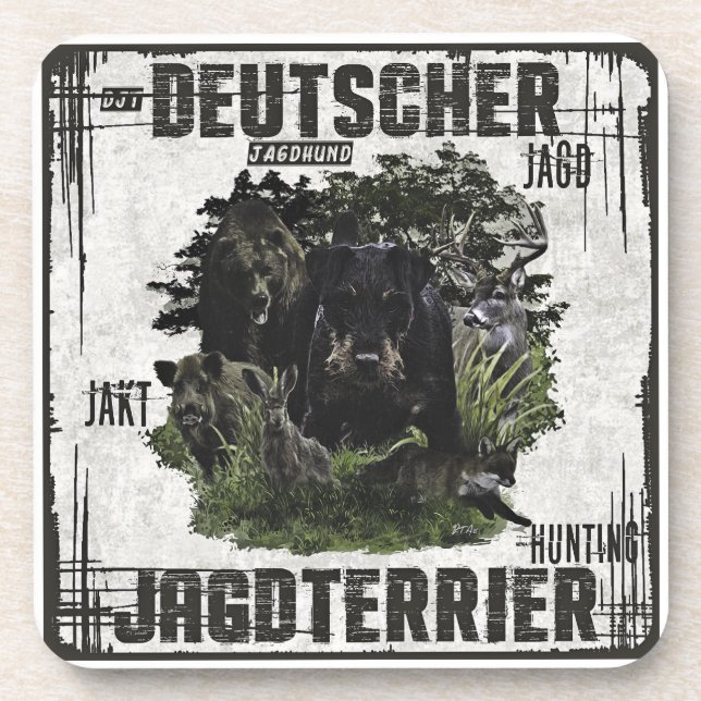 Dessous-de-verre Terrier de chasse allemand (Jagdterrier) (Devant)