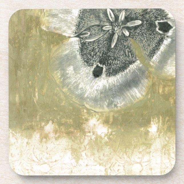 Dessous-de-verre Tête de fleurs Abstraite de texture laquée (Devant)